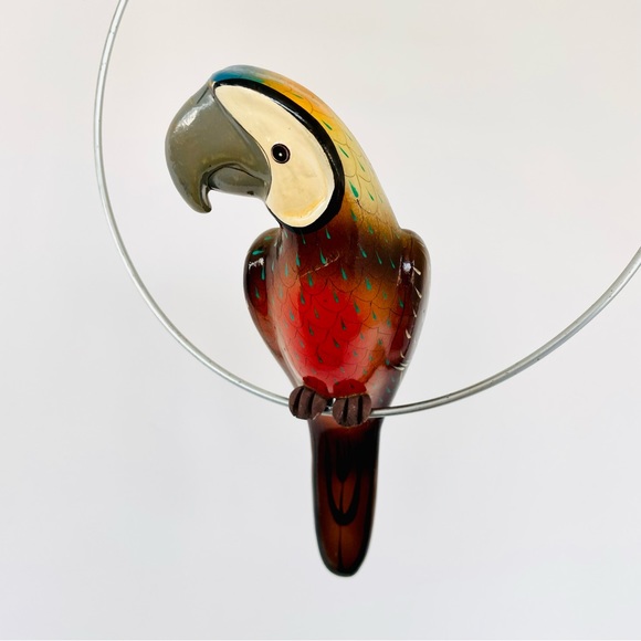 A Set of Decorative Ceramic and Wood Parrots - Picture 2 of 9